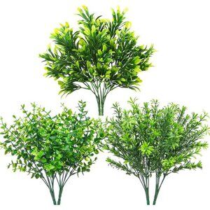 6 Bundles Artificial Greenery Stems Mixed Fake Plants Eucalyptus Chrysanthemum